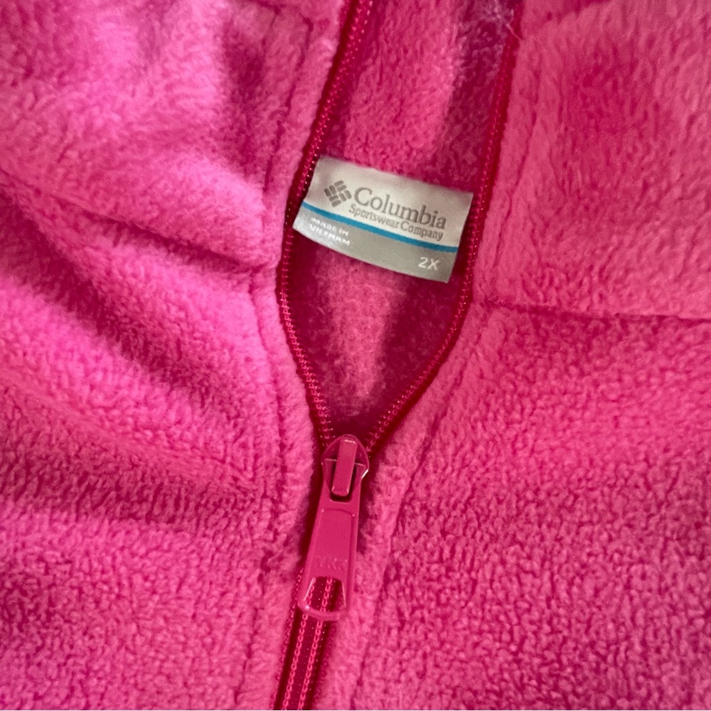 Columbia Women's Bright Pink Fleece Jacket - Breast Cancer Awareness - size 2X🎗️ - Picture 3 of 10